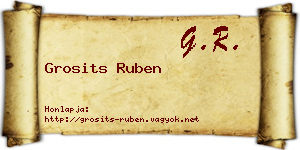 Grosits Ruben névjegykártya